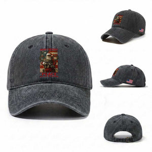 Christmas Veteran Washed Cotton Baseball Cap Peace Best Gift To The Nation Santa Army TS09 Washed Cap Universal Fit Dark Gray Print Your Wear