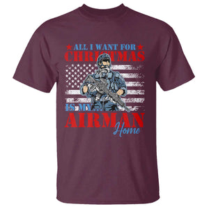 All I Want For Christmas Is My Airman Home T Shirt TS09 Maroon Print Your Wear