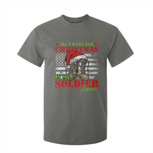 All I Want For Christmas Is My Soldier Home T Shirt For Kid TS09 Military Green Print Your Wear