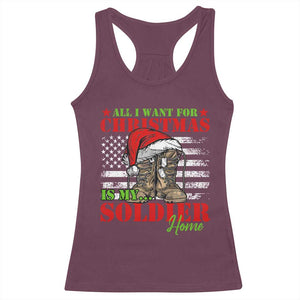 All I Want For Christmas Is My Soldier Home Racerback Tank Top TS09 Maroon Print Your Wear