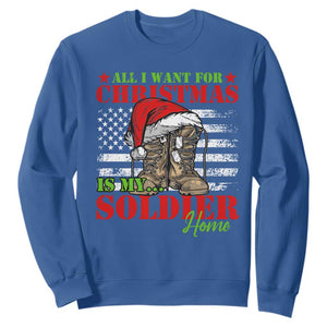 All I Want For Christmas Is My Soldier Home Sweatshirt TS09 Royal Blue Print Your Wear