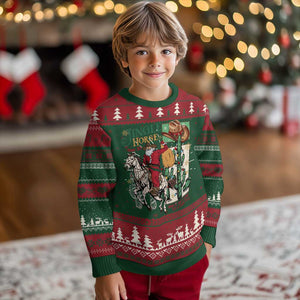 Western Xmas Ugly Christmas Sweater Jingle Horse Pick Up Your Feet Cowboy Santa Rider TS09 Christmas Print Your Wear