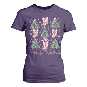 Howdy Christmas T Shirt For Women Coquette Christmas Tree Cowgirl TS09 Purple Print Your Wear