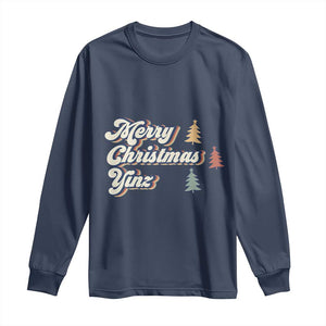 Funny Merry Christmas Yinz Pittsburgh Long Sleeve Shirt TS09 Navy Print Your Wear