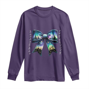 Christmas Alaska Aurora Long Sleeve Shirt Christian Most Wonderful Time Of The Year Coquette Bow TS09 Purple Print Your Wear
