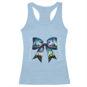 Christmas Alaska Aurora Racerback Tank Top Christian Most Wonderful Time Of The Year Coquette Bow TS09 Light Blue Print Your Wear