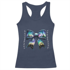 Christmas Alaska Aurora Racerback Tank Top Christian Most Wonderful Time Of The Year Coquette Bow TS09 Navy Print Your Wear