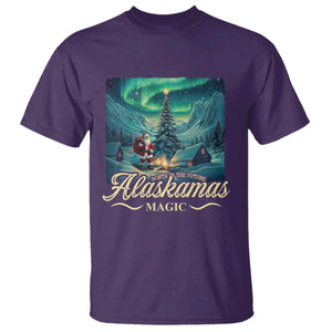 Xmas In Alaska T Shirt Alaskamas Magic Aurora Santa TS09 Purple Print Your Wear