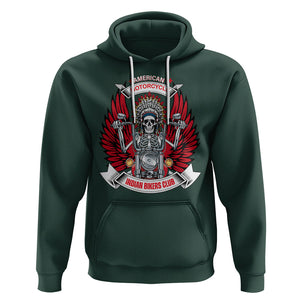 Motorcycle Rider Hoodie American Indian Biker Club TS09 Dark Forest Green Printyourwear
