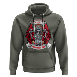Motorcycle Rider Hoodie American Indian Biker Club TS09 Military Green Printyourwear