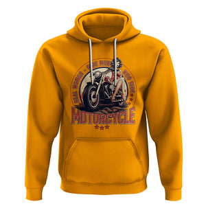 Real Women Ride Men Who Ride Motorcycles Retro Rider Lady Hoodie TS09 Gold Printyourwear