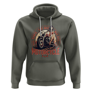 Real Women Ride Men Who Ride Motorcycles Retro Rider Lady Hoodie TS09 Military Green Printyourwear