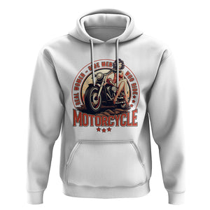 Real Women Ride Men Who Ride Motorcycles Retro Rider Lady Hoodie TS09 White Printyourwear