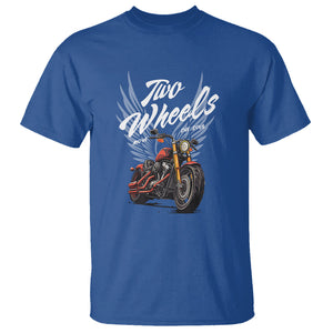 Motorcycle Rider T Shirt Four Wheels Mover The Body Two Wheels Move The Soul TS09 Royal Blue Printyourwear