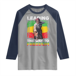 Harriet Tubman Raglan Shirt Leading The Way To Freedom Black History TS09 Sport Gray Navy Print Your Wear