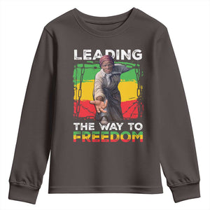Harriet Tubman Youth Sweatshirt Leading The Way To Freedom Black History TS09 Dark Chocolate Print Your Wear
