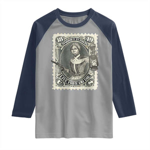 Harriet Tubman Raglan Shirt Live Free Or Die Black History TS09 Sport Gray Navy Print Your Wear