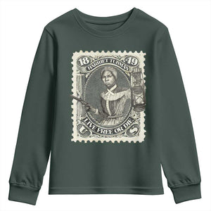 Harriet Tubman Youth Sweatshirt Live Free Or Die Black History TS09 Dark Forest Green Print Your Wear
