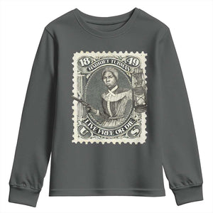 Harriet Tubman Youth Sweatshirt Live Free Or Die Black History TS09 Dark Heather Print Your Wear