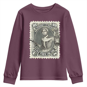 Harriet Tubman Youth Sweatshirt Live Free Or Die Black History TS09 Maroon Print Your Wear