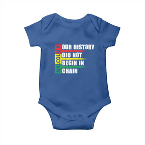 Malcolm X Baby Onesie Our History Did Not Begin In Chains TS09 Royal Blue Print Your Wear