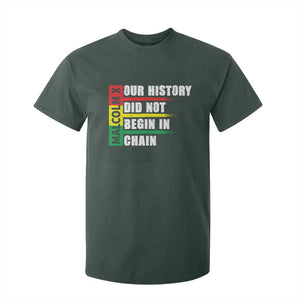 Malcolm X T Shirt For Kid Our History Did Not Begin In Chains TS09 Dark Forest Green Print Your Wear