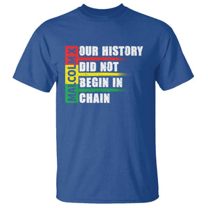 Malcolm X T Shirt Our History Did Not Begin In Chains TS09 Royal Blue Print Your Wear