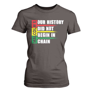 Malcolm X T Shirt For Women Our History Did Not Begin In Chains TS09 Dark Chocolate Print Your Wear