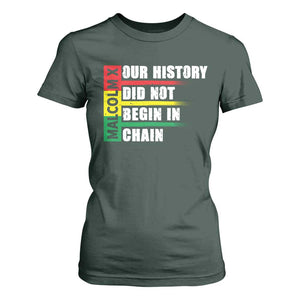 Malcolm X T Shirt For Women Our History Did Not Begin In Chains TS09 Dark Forest Green Print Your Wear