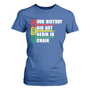Malcolm X T Shirt For Women Our History Did Not Begin In Chains TS09 Royal Blue Print Your Wear