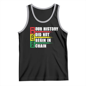Malcolm X Tank Top Our History Did Not Begin In Chains TS09 Black Athletic Heather Print Your Wear