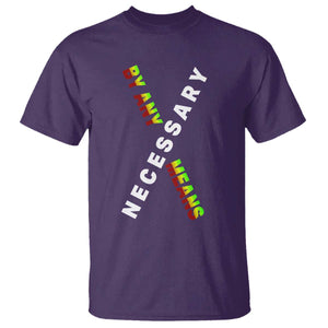 Malcolm X T Shirt By Any Means Necessary Black History TS09 Purple Print Your Wear