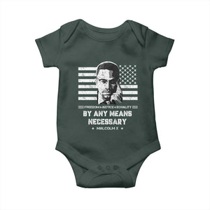Malcolm X Baby Onesie By Any Means Necessary American Flag TS09 Print Your Wear