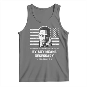 Malcolm X Tank Top By Any Means Necessary American Flag TS09 Black Heather Print Your Wear