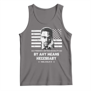Malcolm X Tank Top By Any Means Necessary American Flag TS09 Deep Heather Print Your Wear