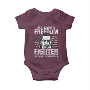 Malcolm X Baby Onesie A Man Who Stands For Nothing Will Fall For Anything TS09 Maroon Print Your Wear