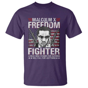 Malcolm X T Shirt A Man Who Stands For Nothing Will Fall For Anything TS09 Purple Print Your Wear