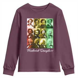 Life Of Frederick Douglass Youth Sweatshirt Black History Month TS09 Maroon Print Your Wear