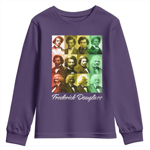 Life Of Frederick Douglass Youth Sweatshirt Black History Month TS09 Purple Print Your Wear