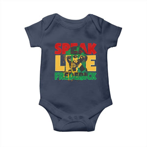 Speak Like Frederick Douglass Baby Onesie Black History Month TS09 Navy Print Your Wear