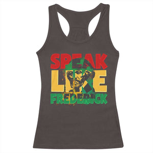 Speak Like Frederick Douglass Racerback Tank Top Black History Month TS09 Dark Chocolate Print Your Wear