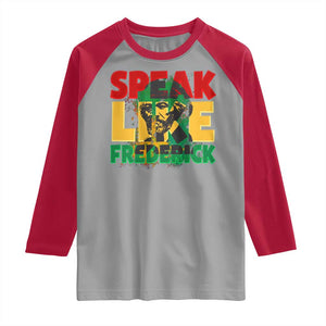 Speak Like Frederick Douglass Raglan Shirt Black History Month TS09 Sport Gray Red Print Your Wear