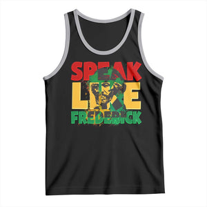 Speak Like Frederick Douglass Tank Top Black History Month TS09 Black Athletic Heather Print Your Wear