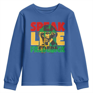 Speak Like Frederick Douglass Youth Sweatshirt Black History Month TS09 Royal Blue Print Your Wear