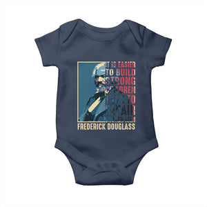 Frederick Douglass Baby Onesie It Is Easier To Build Strong Children Than To Repair Broken Men BHM TS09 Navy Print Your Wear