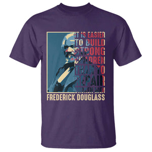 Frederick Douglass T Shirt It Is Easier To Build Strong Children Than To Repair Broken Men BHM TS09 Purple Print Your Wear