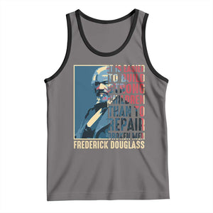 Frederick Douglass Tank Top It Is Easier To Build Strong Children Than To Repair Broken Men BHM TS09 Deep Heather Black Print Your Wear
