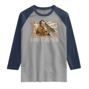 Scott Joplin Raglan Shirt Afro Classical Music Composer Black History TS09 Sport Gray Navy Print Your Wear