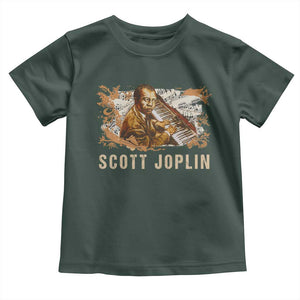 Scott Joplin Toddler T Shirt Afro Classical Music Composer Black History TS09 Dark Forest Green Print Your Wear