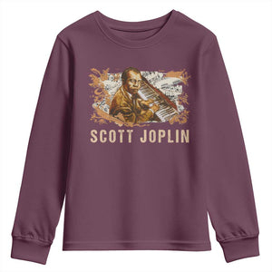 Scott Joplin Youth Sweatshirt Afro Classical Music Composer Black History TS09 Maroon Print Your Wear